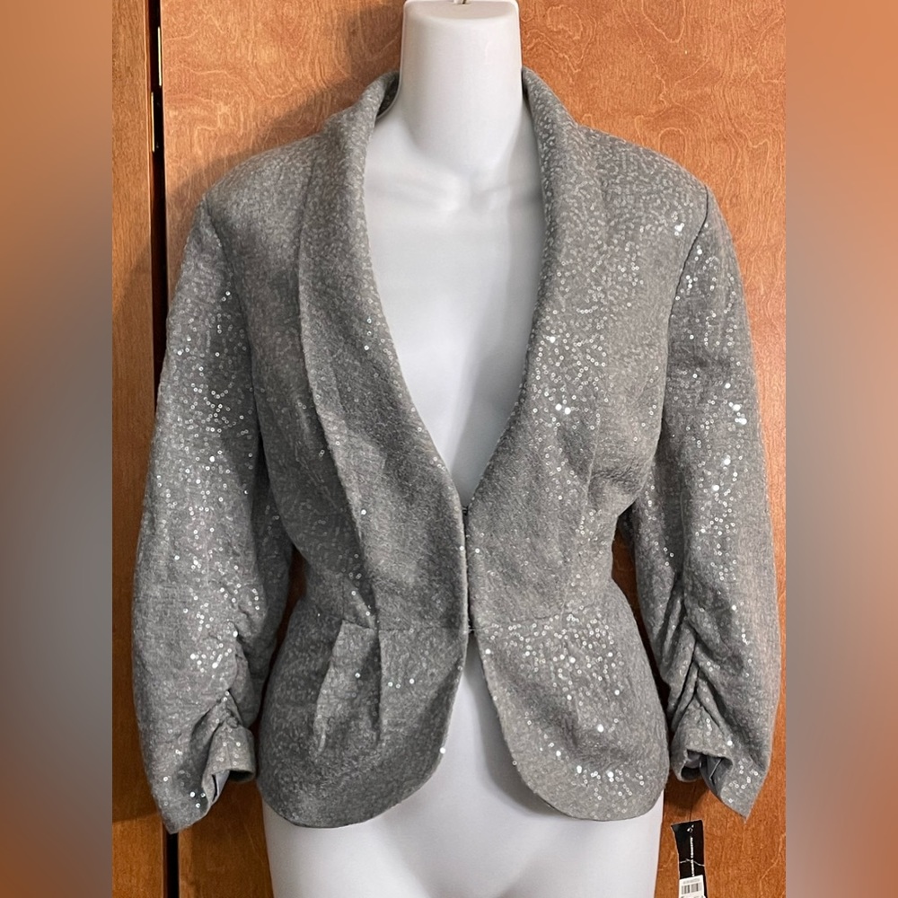 INC international concepts grey/silver sequin blazer.